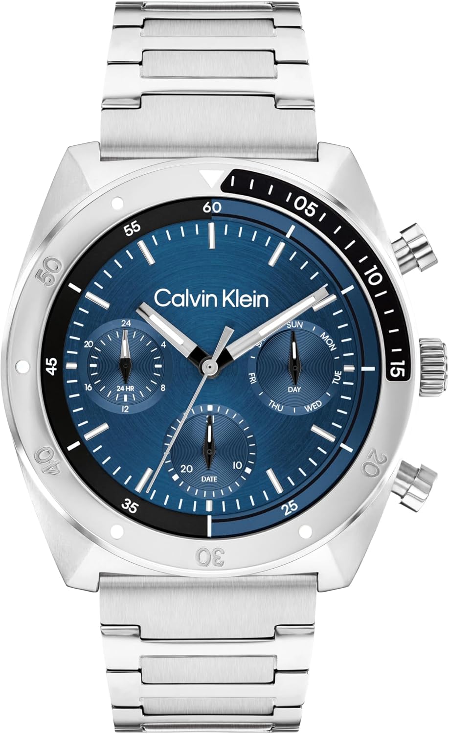 

Мужские часы Calvin Klein CK Flex - 42 мм, многофункциональные - спортивный браслет из нержавеющей стали - водонепроницаемость до 50 метров - премиальные модные часы с ярким дизайном - подарок для него, Silver