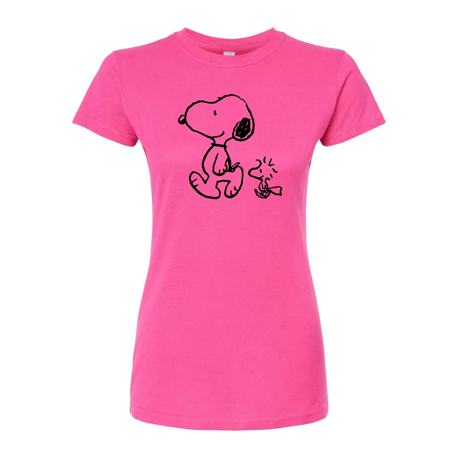 

Облегающая футболка Juniors' Peanuts Snoopy Woodstock Licensed Character, розовый