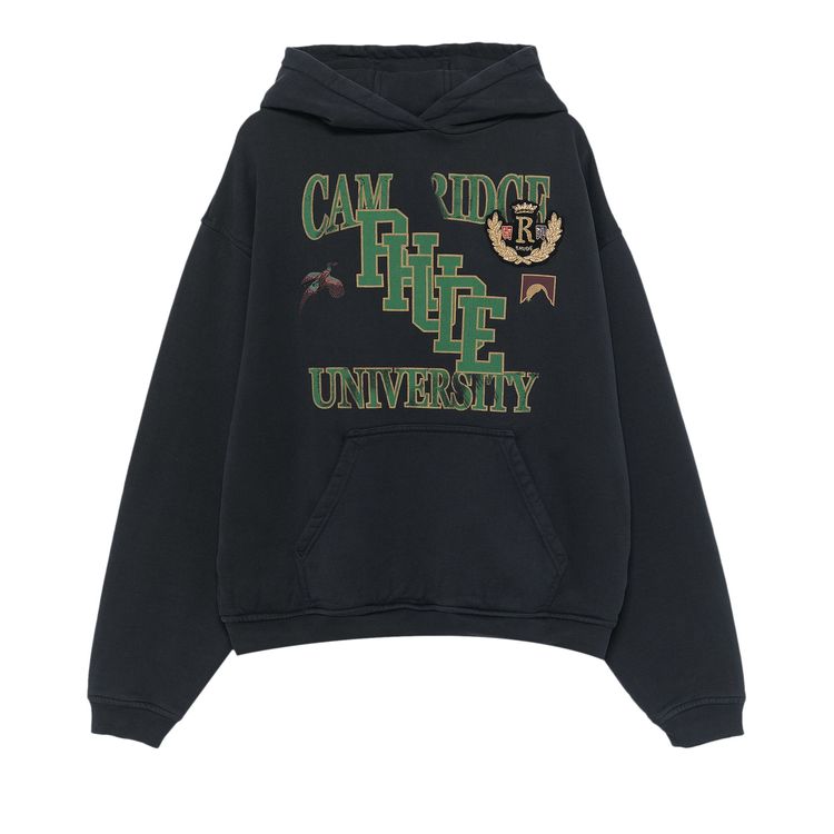 

Худи Rhude University Hoodie Vintage Black, черный