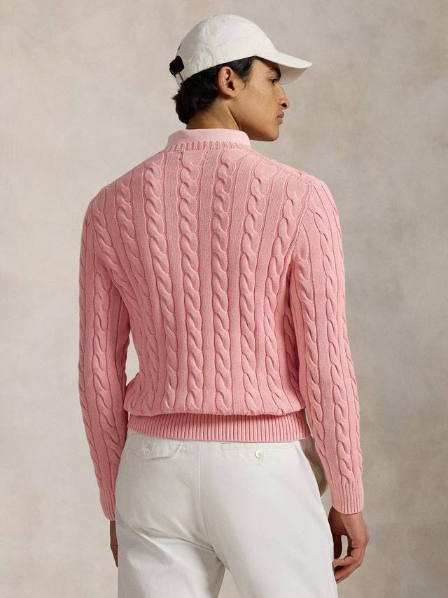 Поло из хлопка с рельефным узором Ralph Lauren, Rose Gmd — фото 2