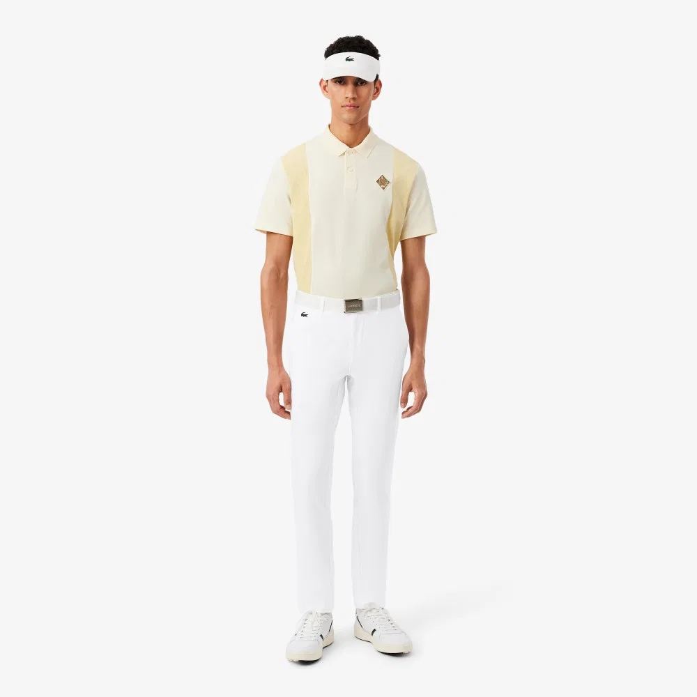 Мужские базовые брюки для гольфа белые от Lacoste — фото 4