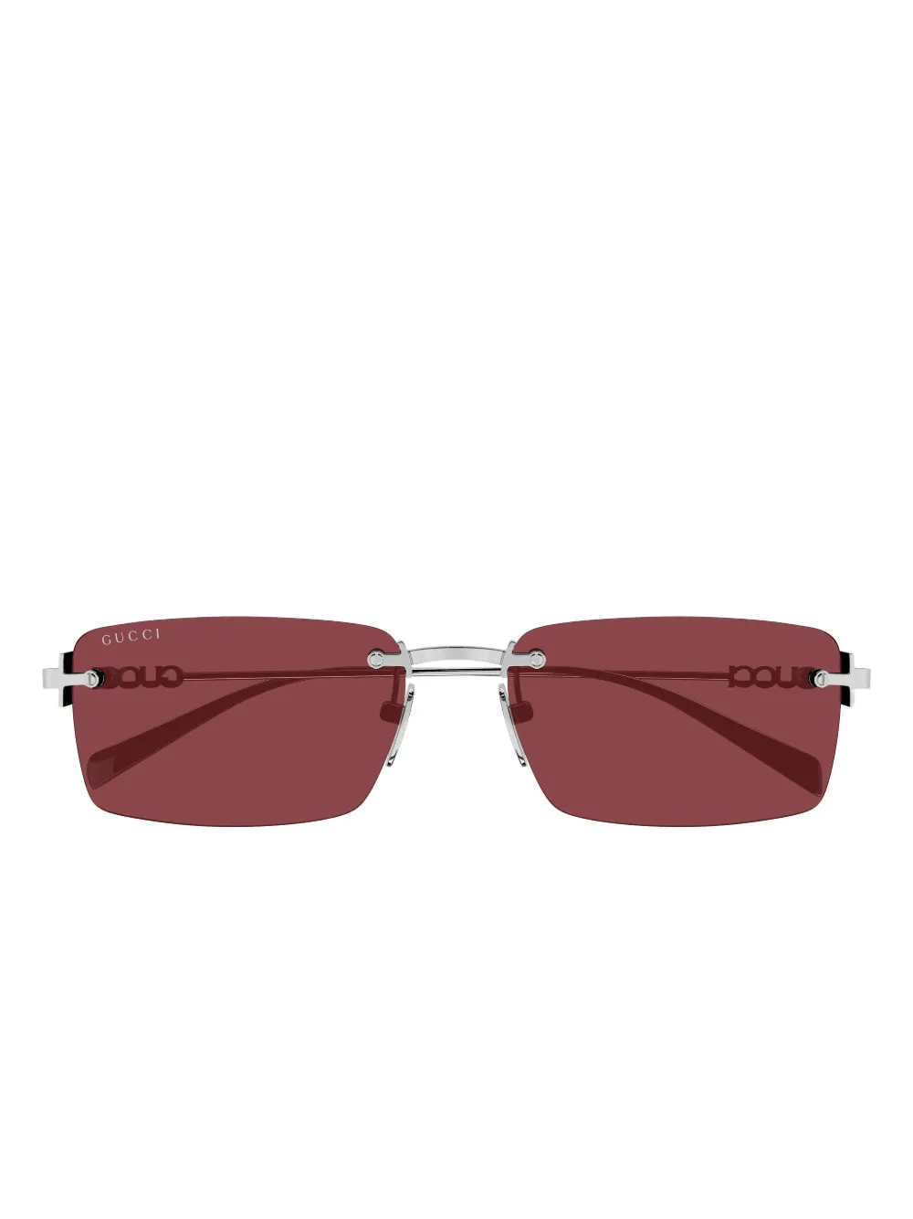 

Прямоугольные солнцезащитные очки с логотипом Gucci, серебристый