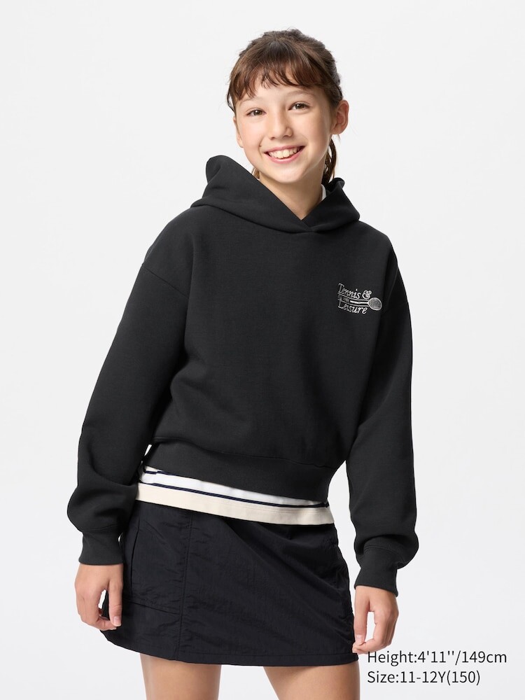 

Укороченная толстовка с капюшоном dry sweat Uniqlo, цвет 09 черный