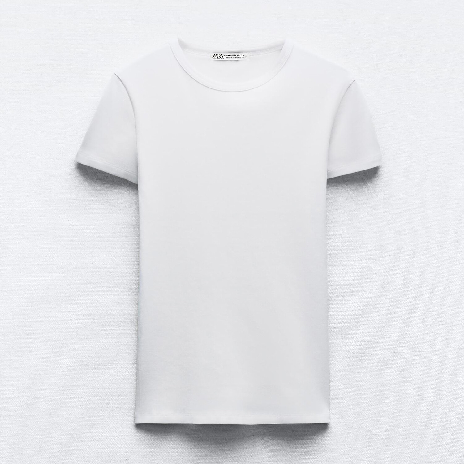 

Футболка Zara Ribbed Short Sleeve, белый