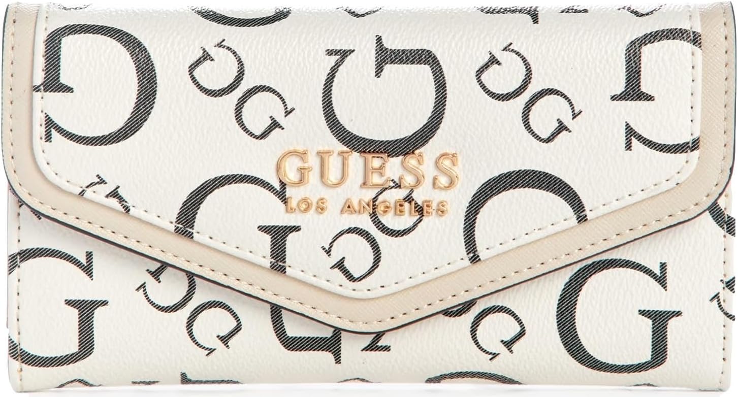 

Кошелек-клатч GUESS Factory Hartland Signature Print Slim, Cement