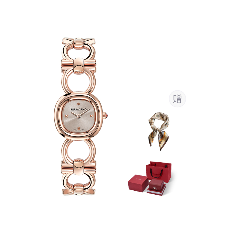 

Ferragamo Часы Double Gancini 25mm, Champagne Gold