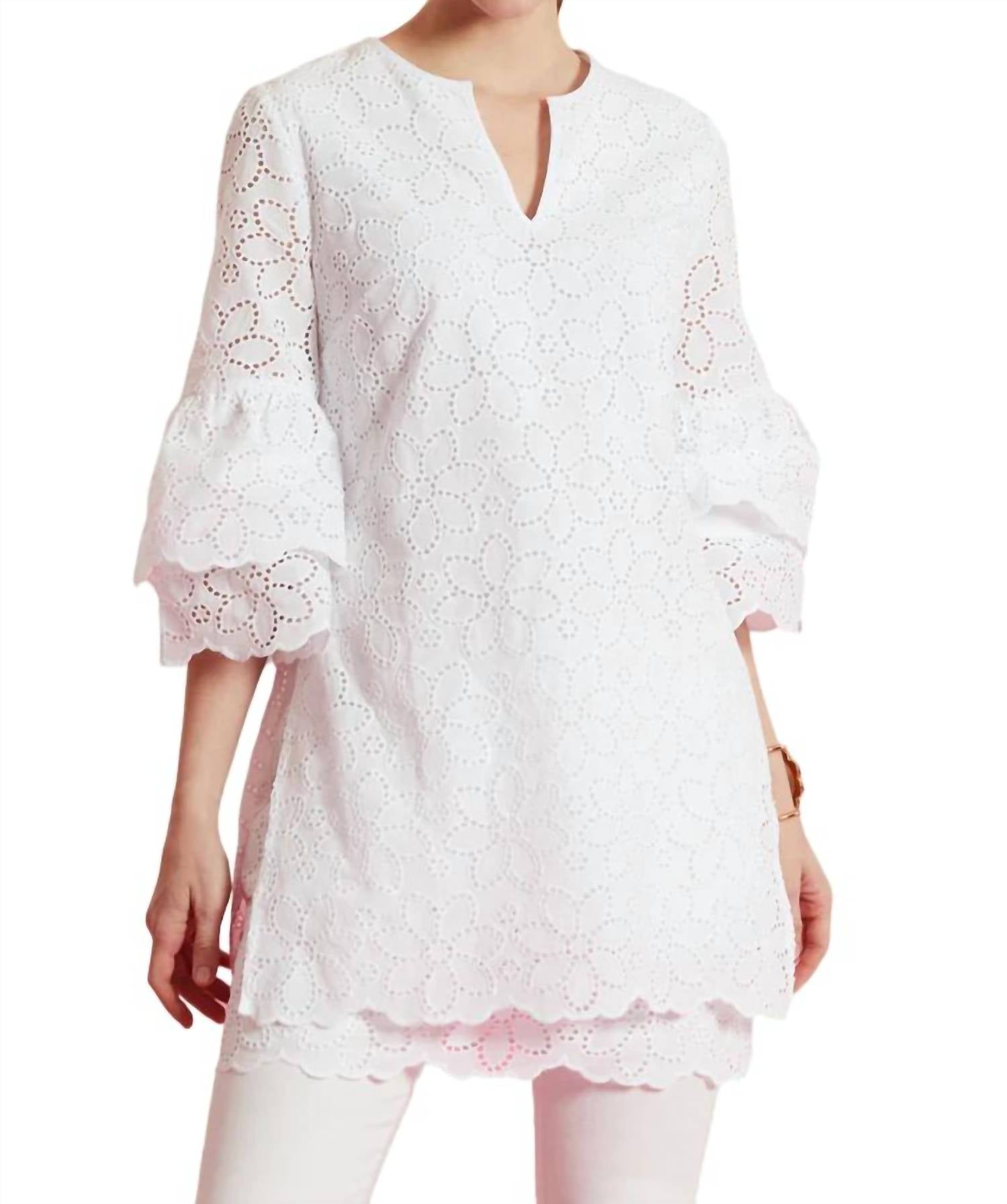 

Туника Christa Eyelet Top в белом цвете Tyler Boe