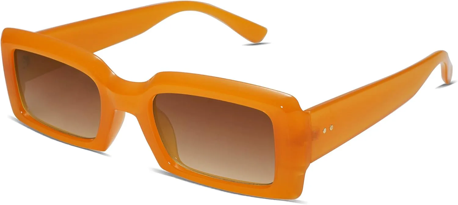 

Солнцезащитные очки Allarallvr Trendy Rectangle для женщин и мужчин, винтажные, квадратные, в стиле 90-х, с толстой оправой, телесного цвета, модель AR82002, Orange
