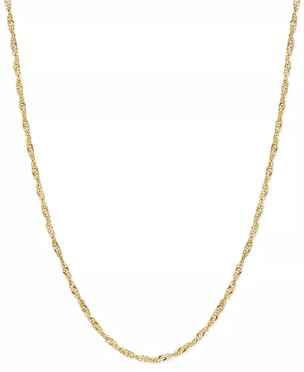 

18-Дюймовое ожерелье-цепочка «Сингапур» (1-1/2 мм) из 14-каратного золота Macy'S, gold