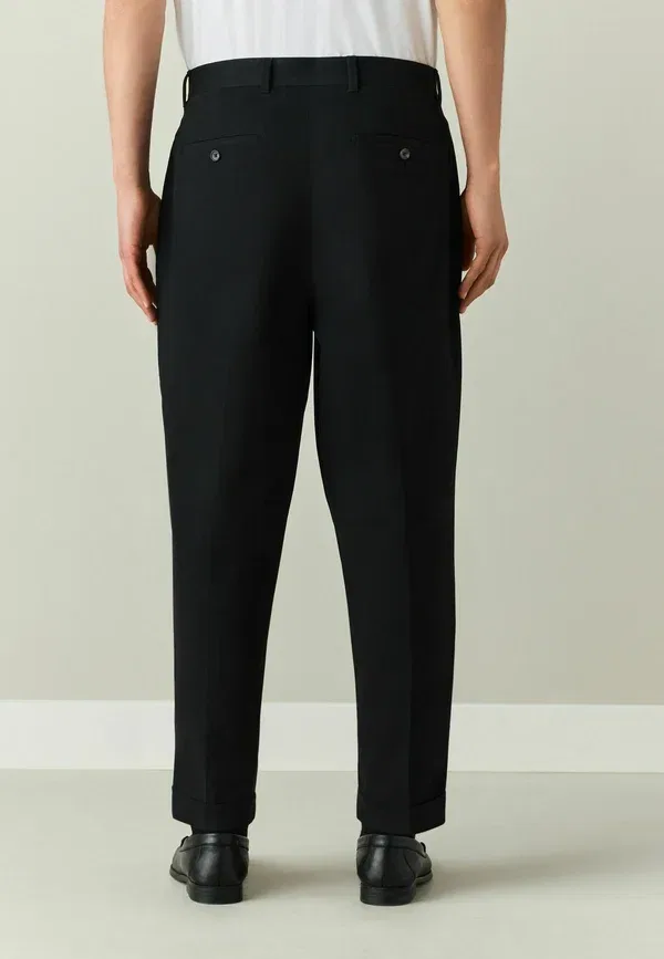 Брюки чинос Next Regular fit n.premium twin pleat barrel fit smart chinos, черный — фото 4