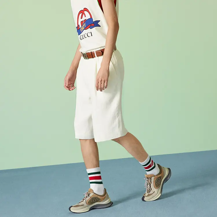 Повседневные шорты мужские белые Gucci, белый — фото 4