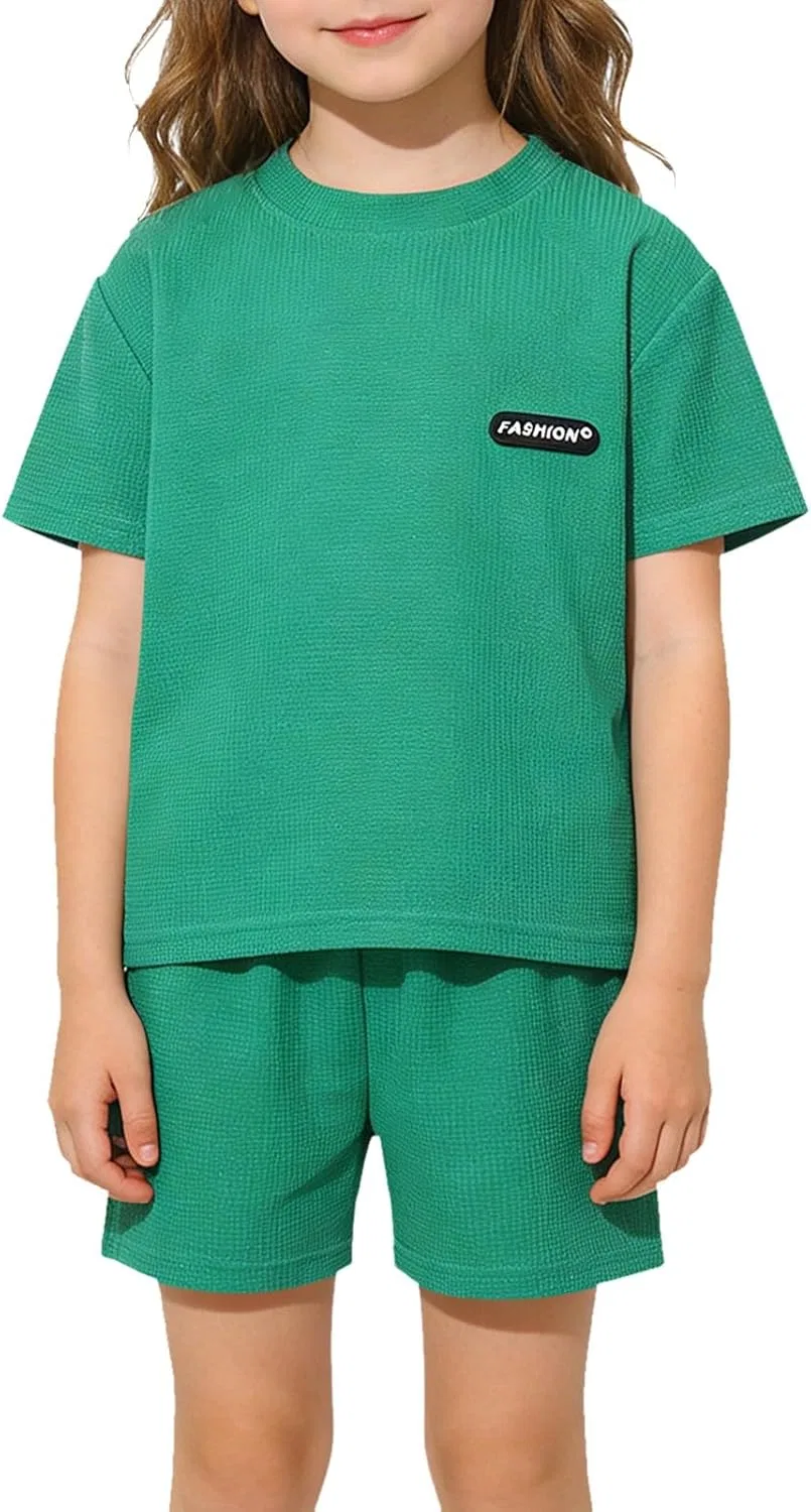Детский спортивный костюм Active Short Sets, бренд Generic, зеленый — фото 2