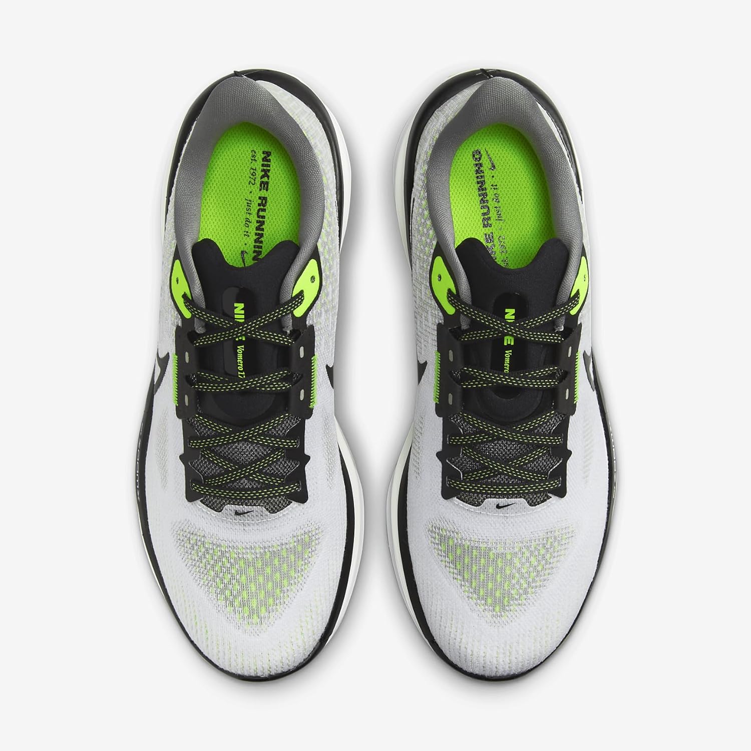 Мужские кроссовки для бега Nike Vomero 17, белый/черный/зеленый/серый — фото 4