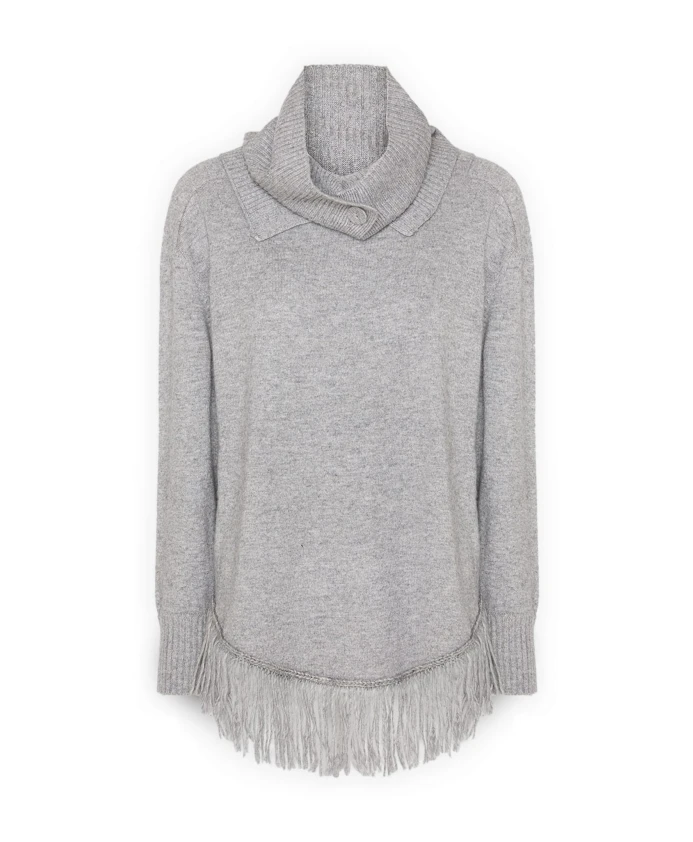 

Джемпер с бахромой и съемным воротником Elena Mirã², серый