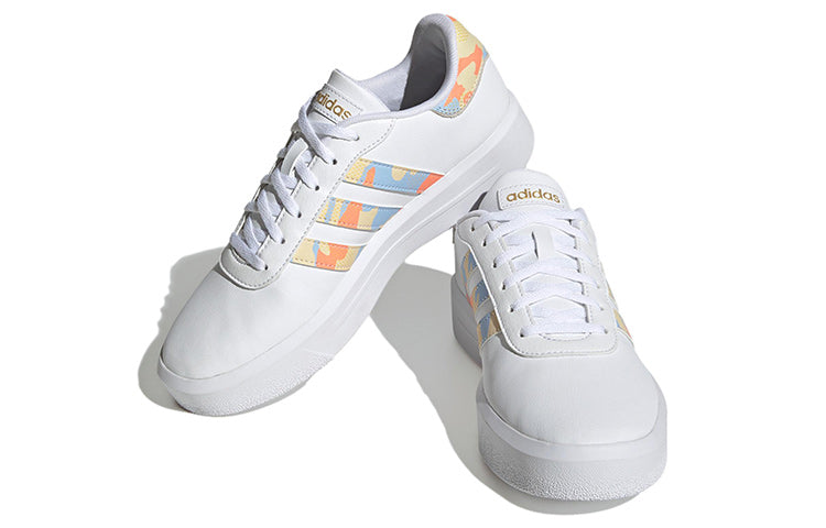 Кеды (WMNS) adidas neo Court Platform 'White Blue Orange' H06298, белый — фото 3