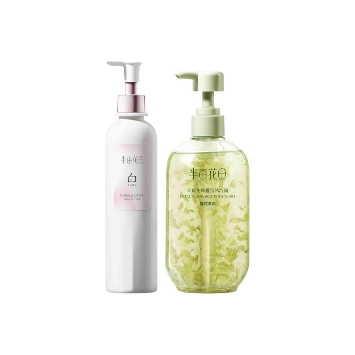 

Прозрачный набор для ухода за ароматом увлажняющий подтягивающий лосьон для тела 250 мл + гель для душа 400 г LITTLE DREAM GARDEN