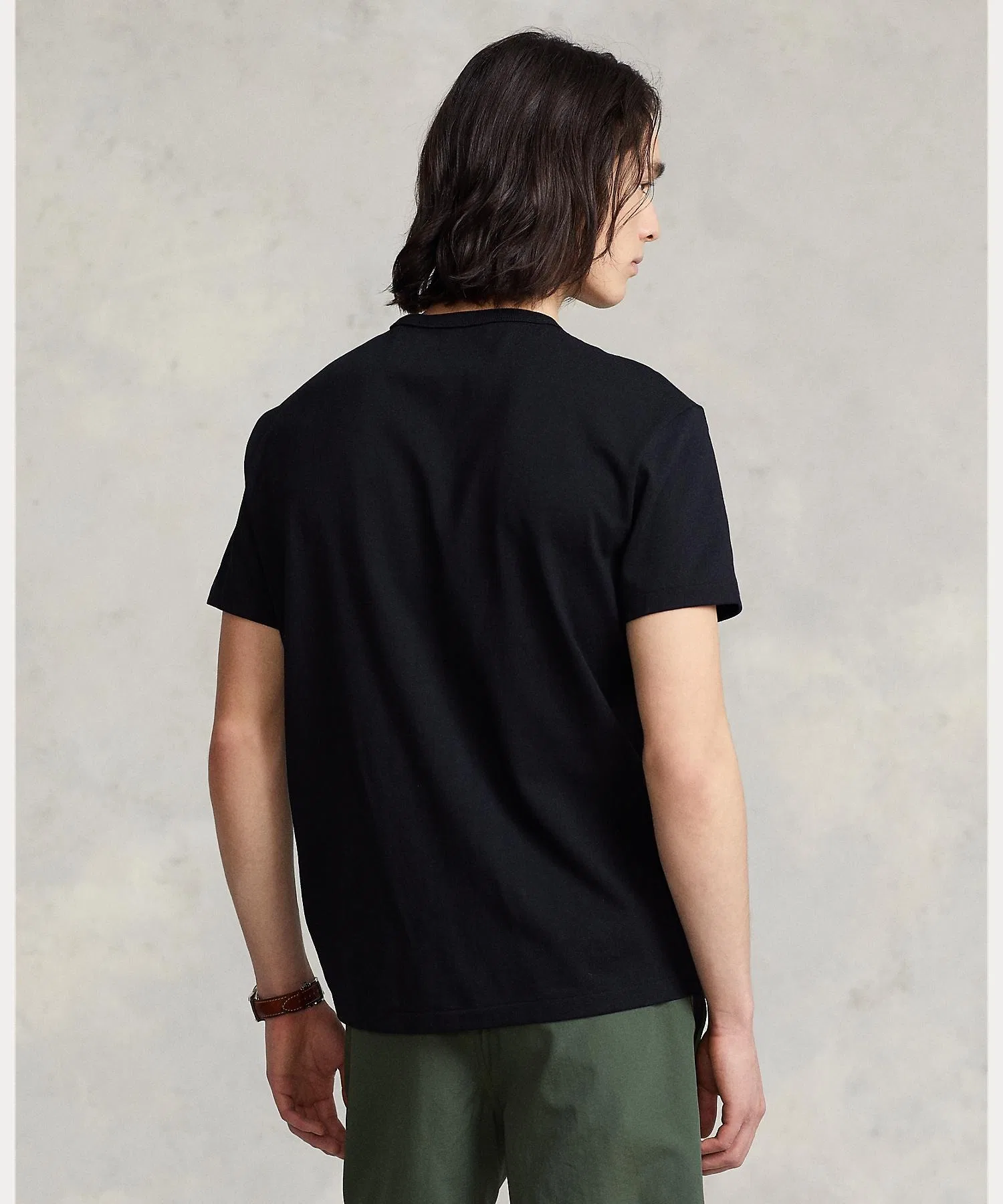 Мужская футболка из хлопка POLO RALPH LAUREN классического кроя чёрная — фото 4