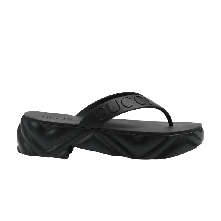Сандалии Gucci Wmns Thong Platform Sandal Black, черный