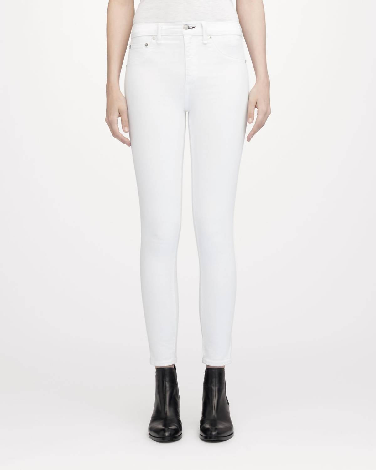 

Узкие джинсы с высокой посадкой и щиколоткой в ​​цвете Blanc rag & bone