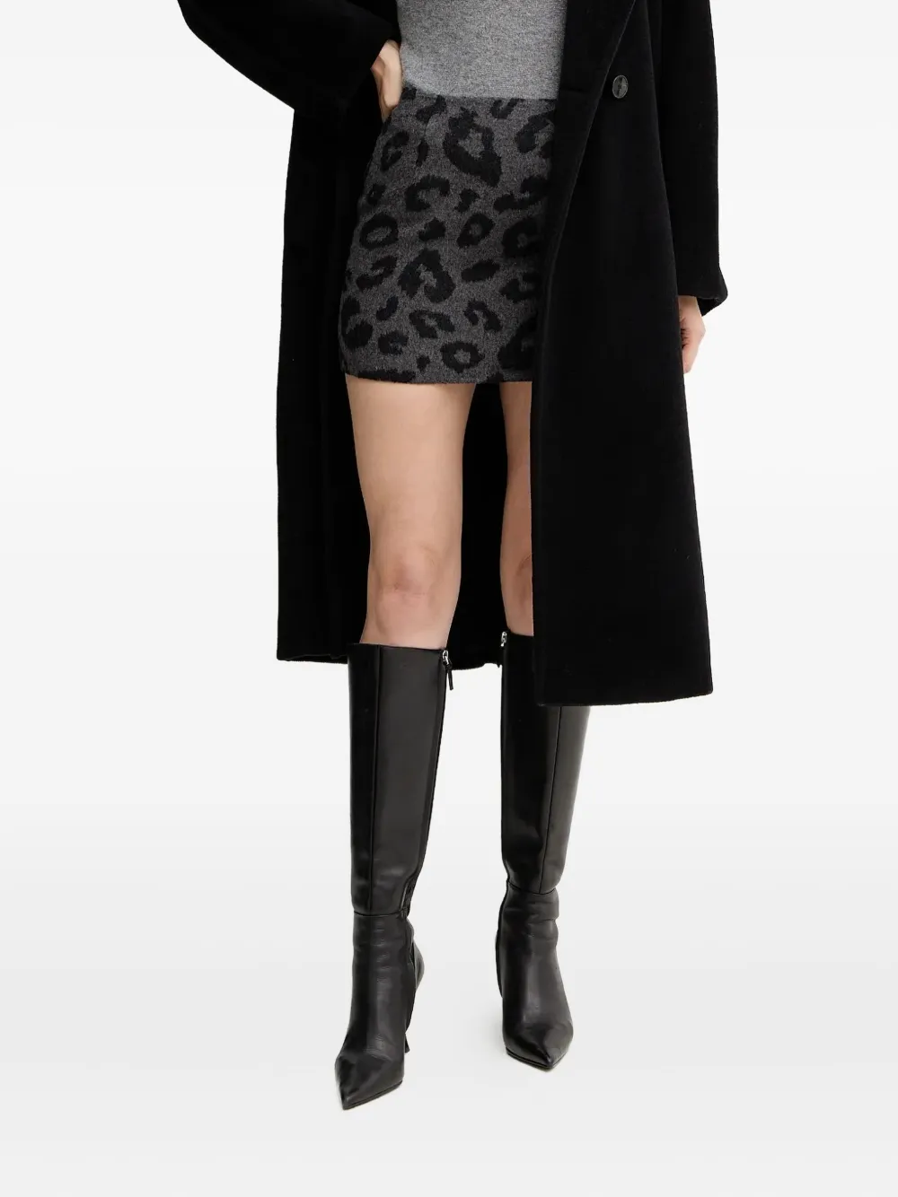 

Юбка на молнии с анималистичным принтом Silvian Heach, серый