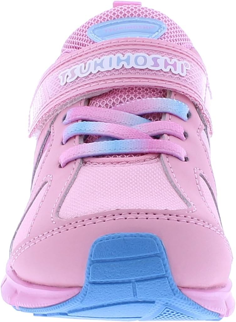 Детские кроссовки TSUKIHOSHI Rainbow Kids - с застежкой на ремешок, пригодные для стирки в машине, с широкой носочной частью и противоскользящими, немаркими подошвами, для детей 4-12 лет, Bubblegum/Sky — фото 3