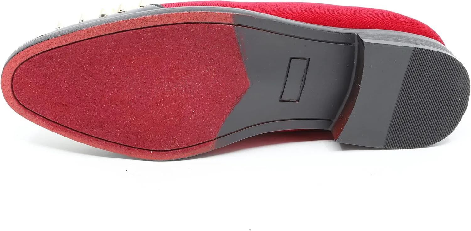 

Мужские модные бархатные туфли-слипоны Metrocharm SM-49 с острым носком, красный