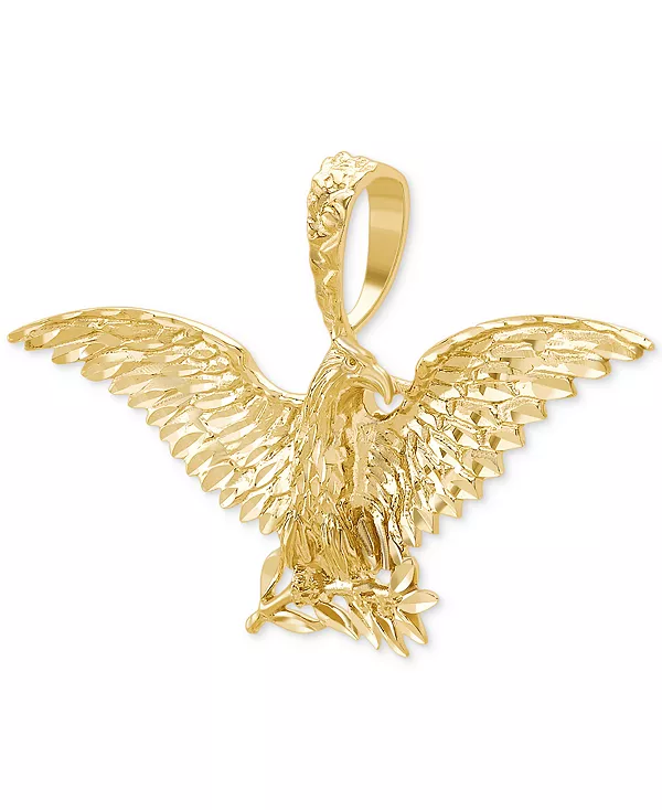 

Мужская полированная и текстурированная подвеска-подвеска в виде орла на ветке Macy'S, gold