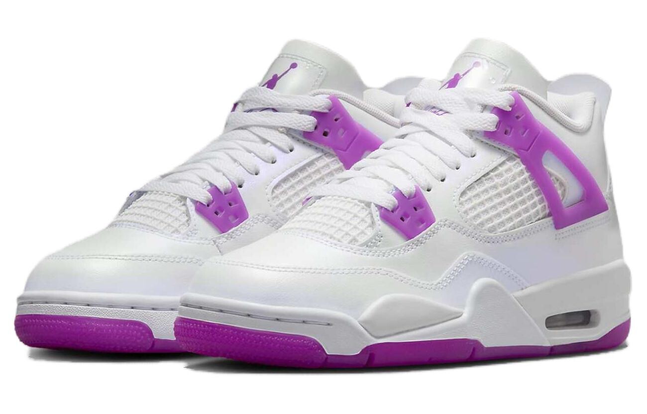 Jordan Air Jordan 4 Винтажные баскетбольные кроссовки женские, White/Purple — фото 3