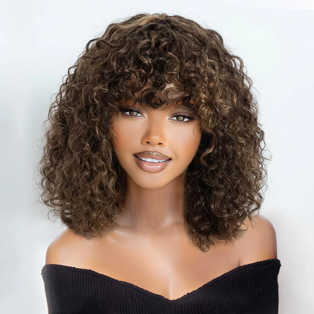 Женский парик «Afro Curly Bob» с челкой из натуральных волос от Joedir Hair Joedir, F4/27