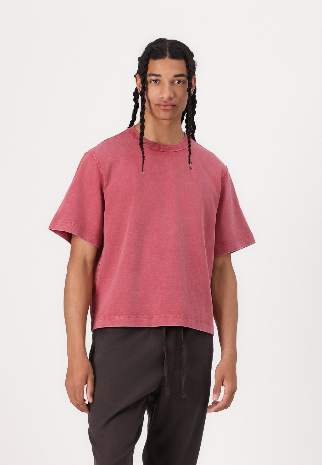 

Базовая футболка CROP Abercrombie & Fitch, темно-красный