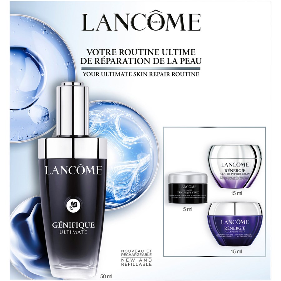 

Сыворотка для лица Lancôme Advanced Génifique Ultimate Serum, Génifique Ultimate Serum 50 ml + Génifique Eye Cream 5 ml + Rénergie H.P.N. 300-Peptide Cream 15 ml + Rénergie Multi-Lift Night Cream 15 ml / 1 Stk.