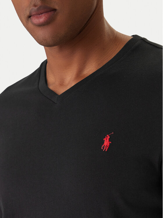 Футболка custom slim fit 710671453124 Polo Ralph Lauren, черный — фото 4