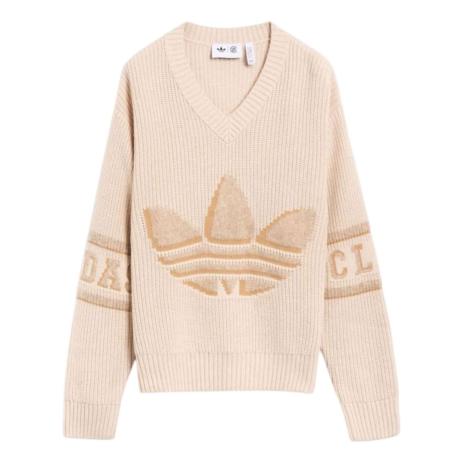

Свитер Adidas x CLOT с логотипом, бежевый