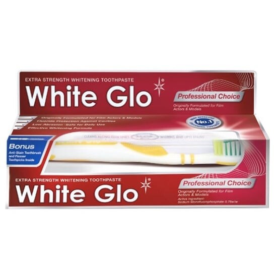 

Отбеливающая зубная паста, 100 мл + зубная щетка White Glo, Professional Choice