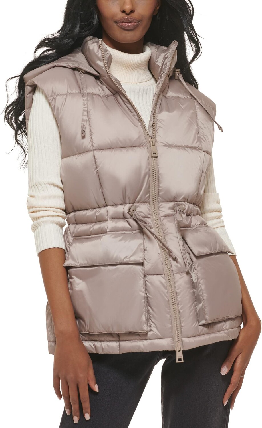

Пуховик Levi's Belted Hooded Puffer Vests, цвет Light Grey