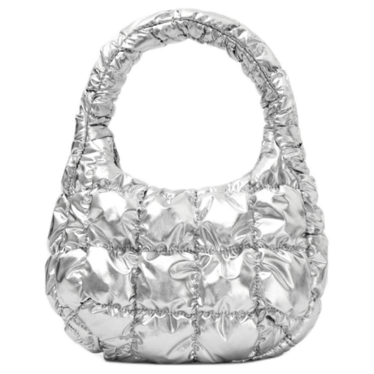 

Женская мини-сумка из полиэстера, серебристого цвета COS, Silver
