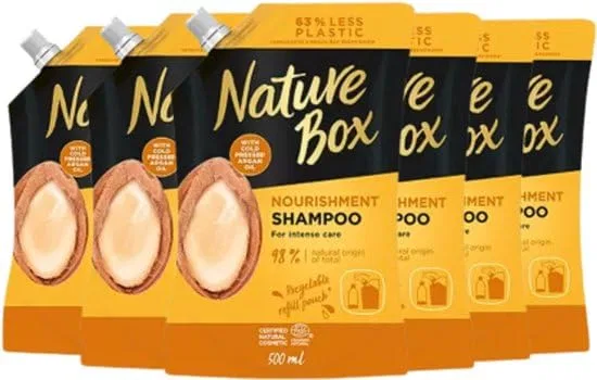 Питательный шампунь с аргановым маслом Nature Box, сменный блок, 6 x 500 мл Nature Box