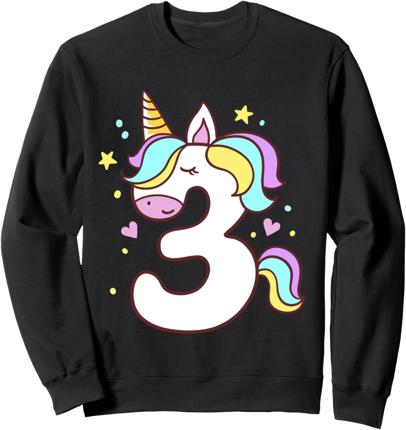 

Милая толстовка с единорогом для вечеринки в честь 3-летия девочки Magical Unicorn Birthday Outfits, черный