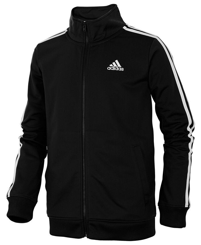 

Легендарная трикотажная куртка Little Boys на молнии спереди adidas, черный