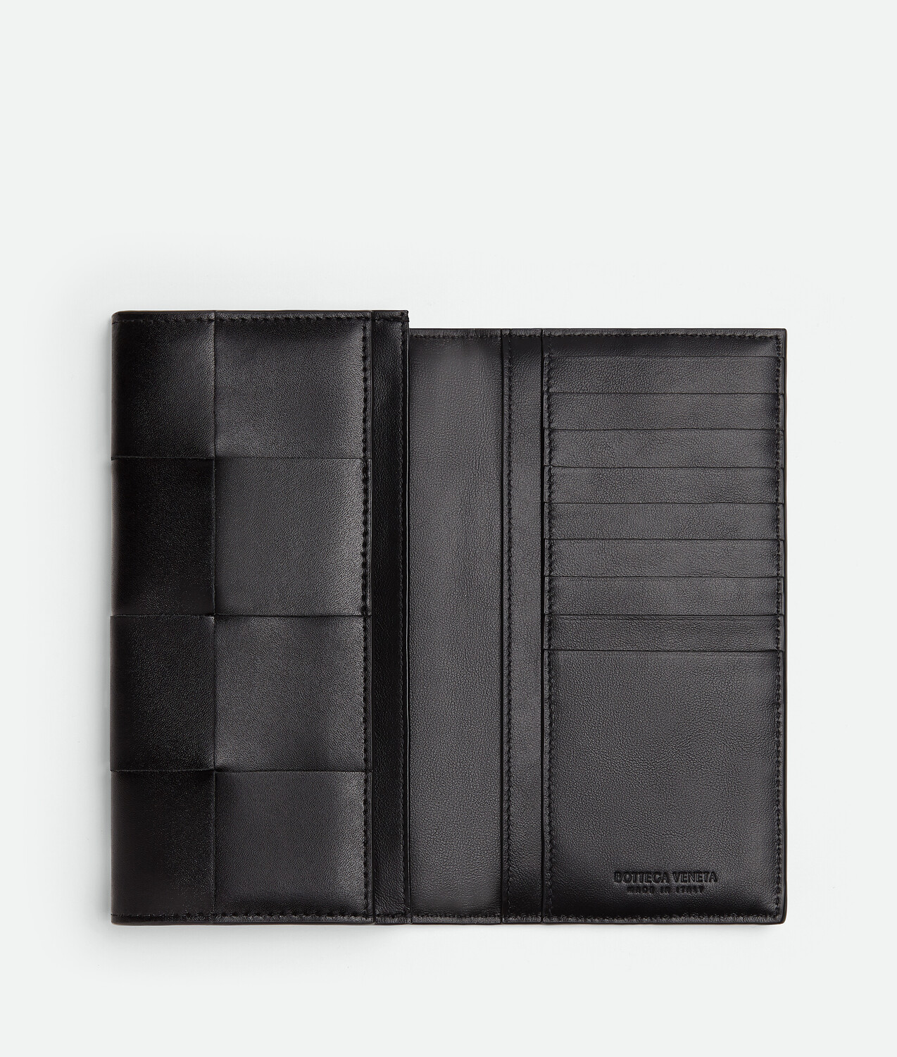 Длинный кассетный кошелек Bottega Veneta, черный — фото 2