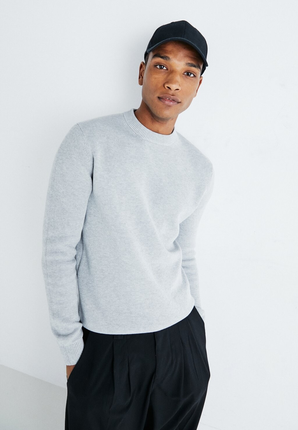 

Свитер LS STRUCTURE CREW NECK NOOS Selected, светло-серый меланж