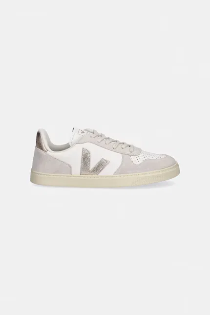 Кроссовки кожаные Small V-10 Laces Veja, бежевый — фото 2