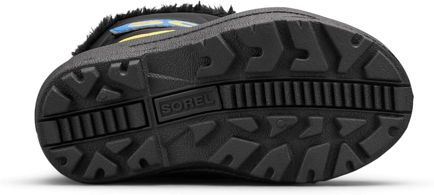 SOREL - Детские зимние ботинки Snow Commander для детей, Little Kid (4-8 Years) Black/Super Blue — фото 4