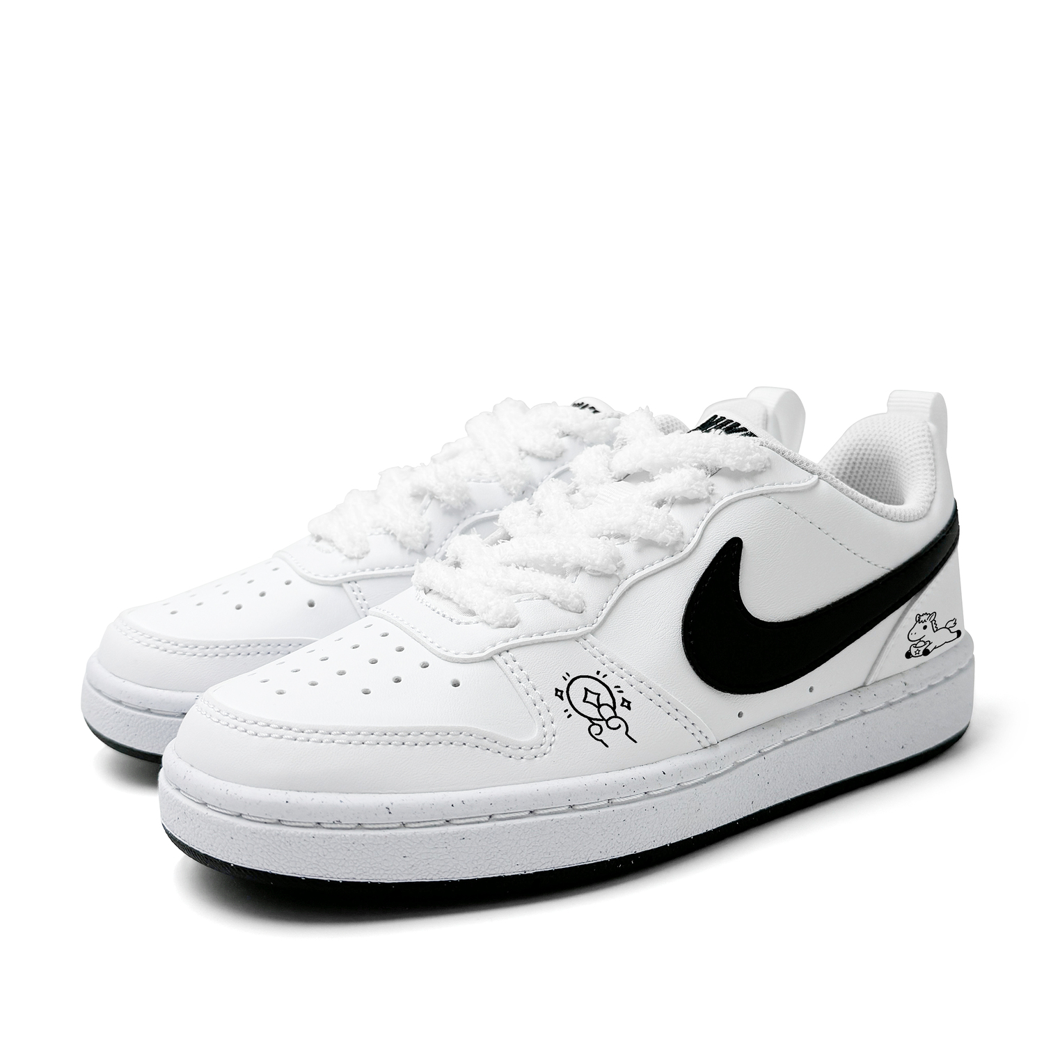 Nike Кроссовки для скейтбординга Court Borough из синтетической кожи, устойчивые к истиранию, дышащие, низкие, детские, унисекс — фото 4