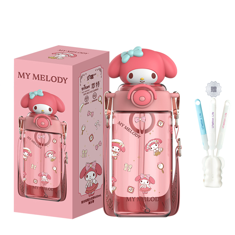 

Пластиковые стаканы для воды 650ml Sanrio, My Melody Water Cup+Lflife Random Color Cup Cleaning Brush 1 Pc
