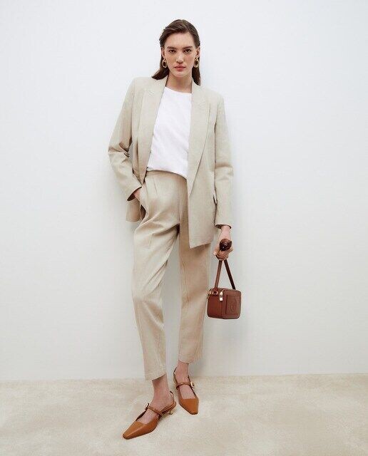 

Женские струящиеся классические брюки Woman El Corte Inglés, бежевый