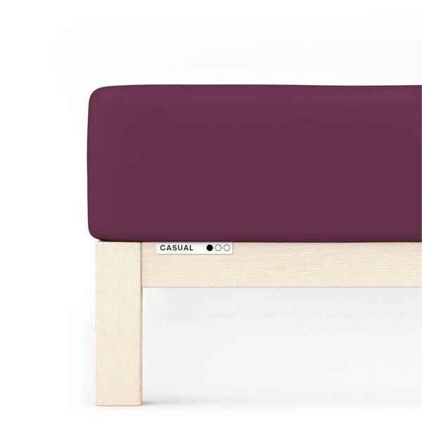 

Простынь на подгонке schlafgut Casual, 160x25x200 см цвет purple deep