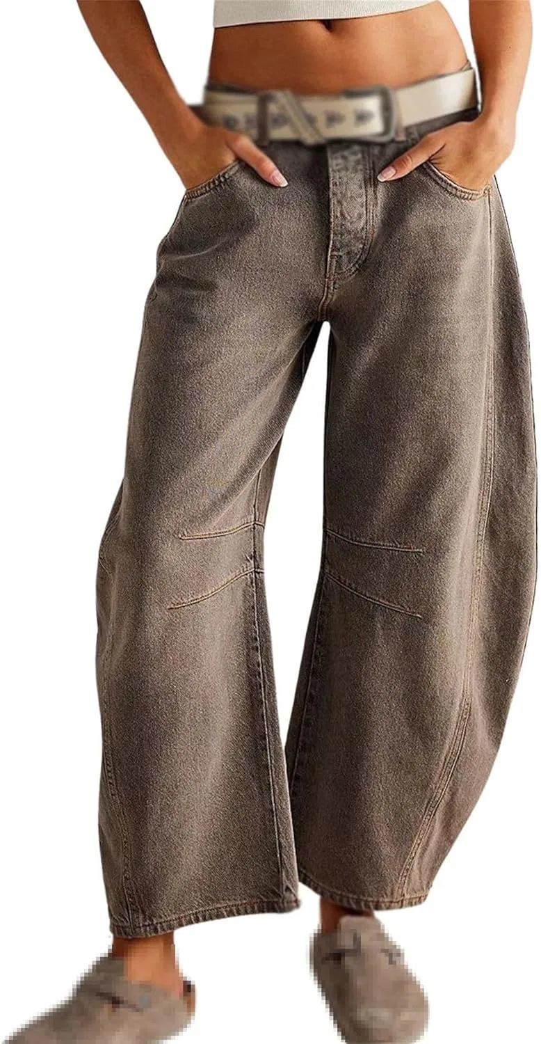 Джинсы свободные Barrel Jeans, Camel