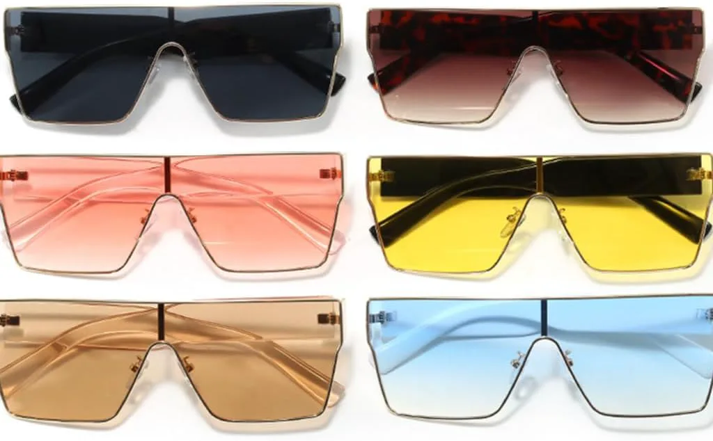 

Солнцезащитные очки ICARA увеличенного квадратного размера для женщин и мужчин, модные, цельные, с плоской верхней частью, классические, трендовые, винтажные, Black