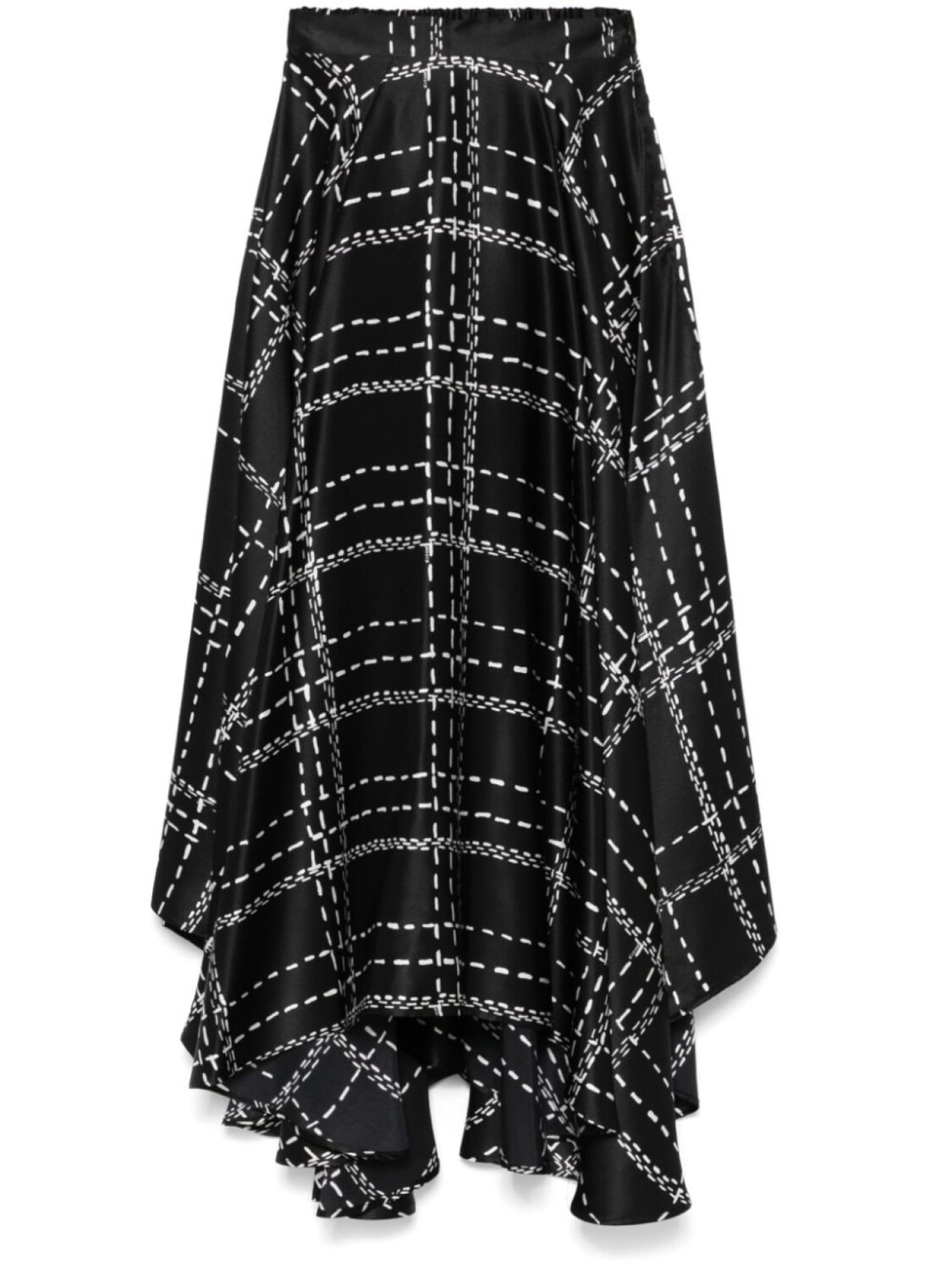 

Kiton юбка миди в клетку тартан, черный